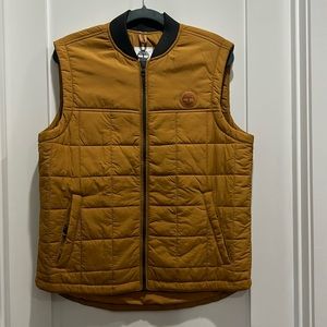 Timberland Full Zip Quilted Vest Men’s Size M Yellow/Tan